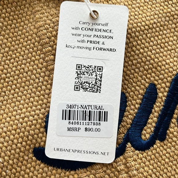 NWT Summer Vibes Tan Tote Bag - Picture 6 of 8